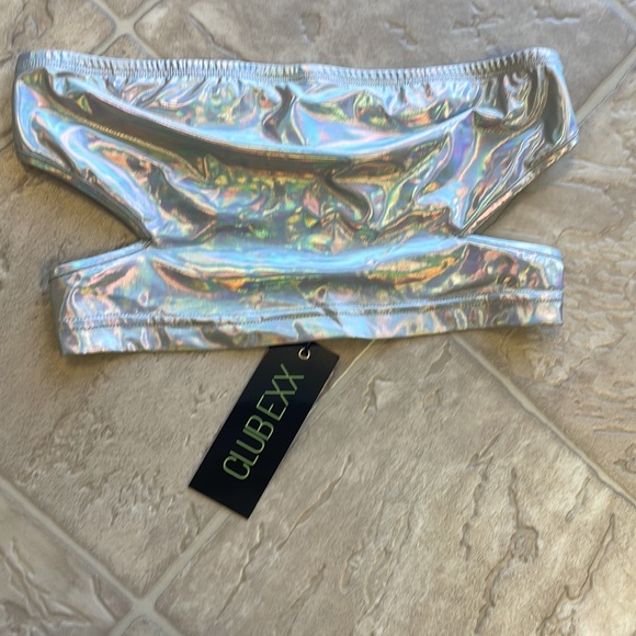 Holographic Silver Rave Top - Picture 2 of 4